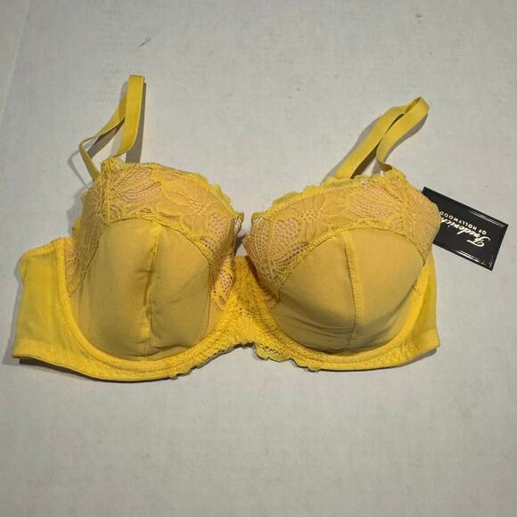 NEW Frederick's of Hollywood Karoline Contour Balconette Bra 32DD Yellow NWT - Picture 2 of 6